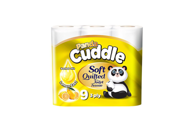 Panda 9pk toilet rolls lemon 3ply