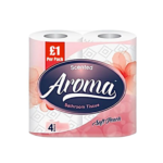 Aroma 4pk toilet rolls peach 2ply