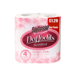 Daffodils 4pk toilet rolls pink 2ply