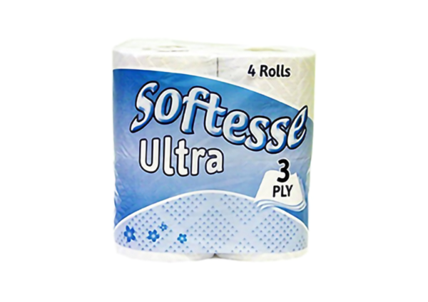 Softesse 4pk toilet rolls blue 3ply