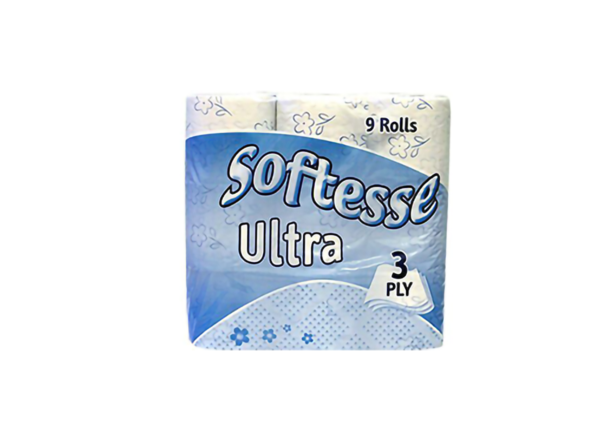 Softesse 9pk toilet rolls blue 3ply