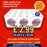SPECIAL OFFER! Splash 4pk kitchen towels