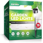 10 silver Solar Stake Lights Bright White