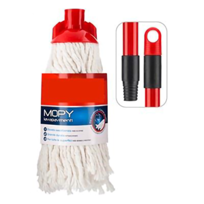 High quality White cotton mops w/chrome handle