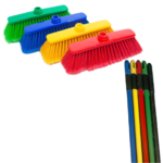 Heavy duty broom with stainless steel stick