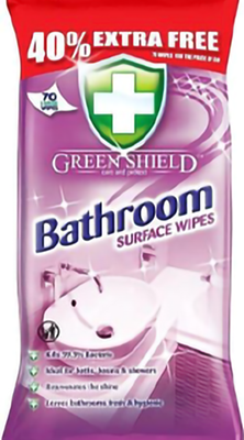 Greenshield wipes bathroom
