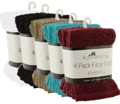 Luxury face towels 4pk