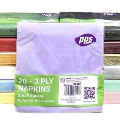 Assorted napkins 20pk 2ply
