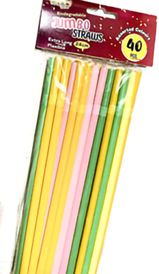 Jumbo plastic straws 40pk