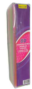 Bio degradable plastic straws 80pk