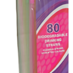 Bio degradable plastic straws 80pk
