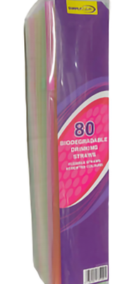 Bio degradable plastic straws 80pk