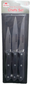 Chefs set knives 3pk