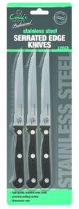 Serrated edge knives 3pk