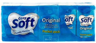 Softesse pocket tissue 10pk 3ply