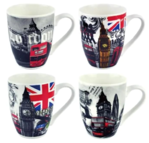 London designed mugs