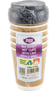 Paper cups w/lids large 5pk