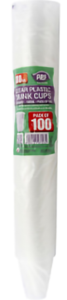 Plastic cups clear 100pk 10pcs
