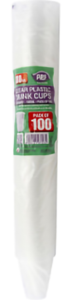 Plastic cups clear 100pk full box