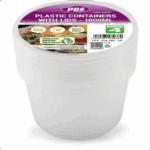 Plastic containers round 1000ml 5pk