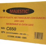 Plastic containers 650ml w/lids full box 250pcs