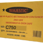 Plastic containers 750ml w/lids full box 250pcs