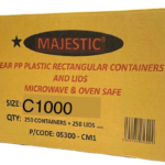 Plastic containers 1000ml w/lids full box 250pcs