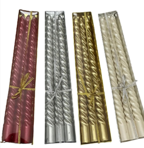 Metallic candles 3pk