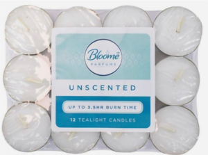 White unscented tealight candle