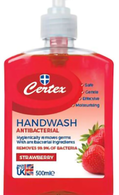 Certex h/wash anti bac strawberry 500ml