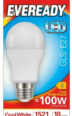 Eveready bulbs 100w cool white screw