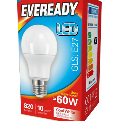 Eveready bulbs 60w cool white screw