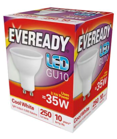 Eveready bulbs GU10 cool white 35w