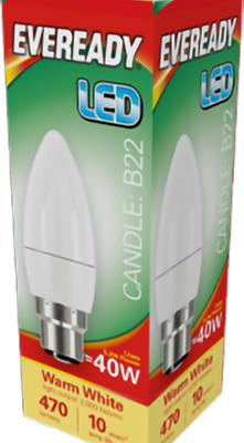 Eveready bulbs E27 candles 40w warm white