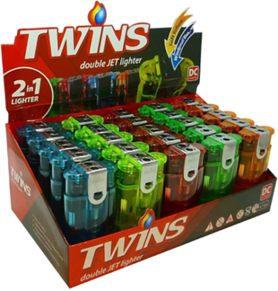 Duo twin øame lighters metallic
