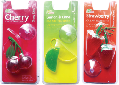 Fruit scented hanging car freshener