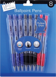 Retractable ball point pens 8pk