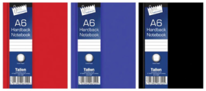 A6 hard back writing book