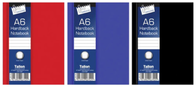 A6 hard back writing book