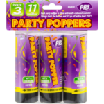 Small party poppers 11cm 3pk
