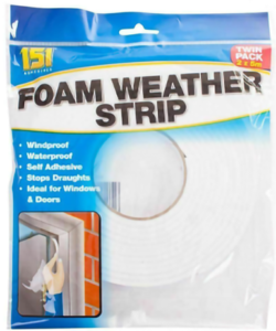 Draught excluders foam tape 4.5m rolls 2pk