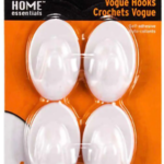 Adhesive plastic hooks 4pk