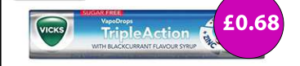 Vicks Lozenges Sugar Free Triple Action Black Currant 42g