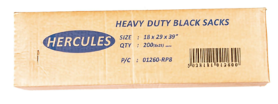 Black bags loose 200pk 180G