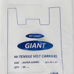 Giant super jumbo carrier bags 500pcs