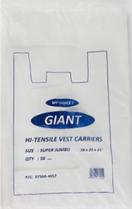 Giant super jumbo carrier bags 500pcs
